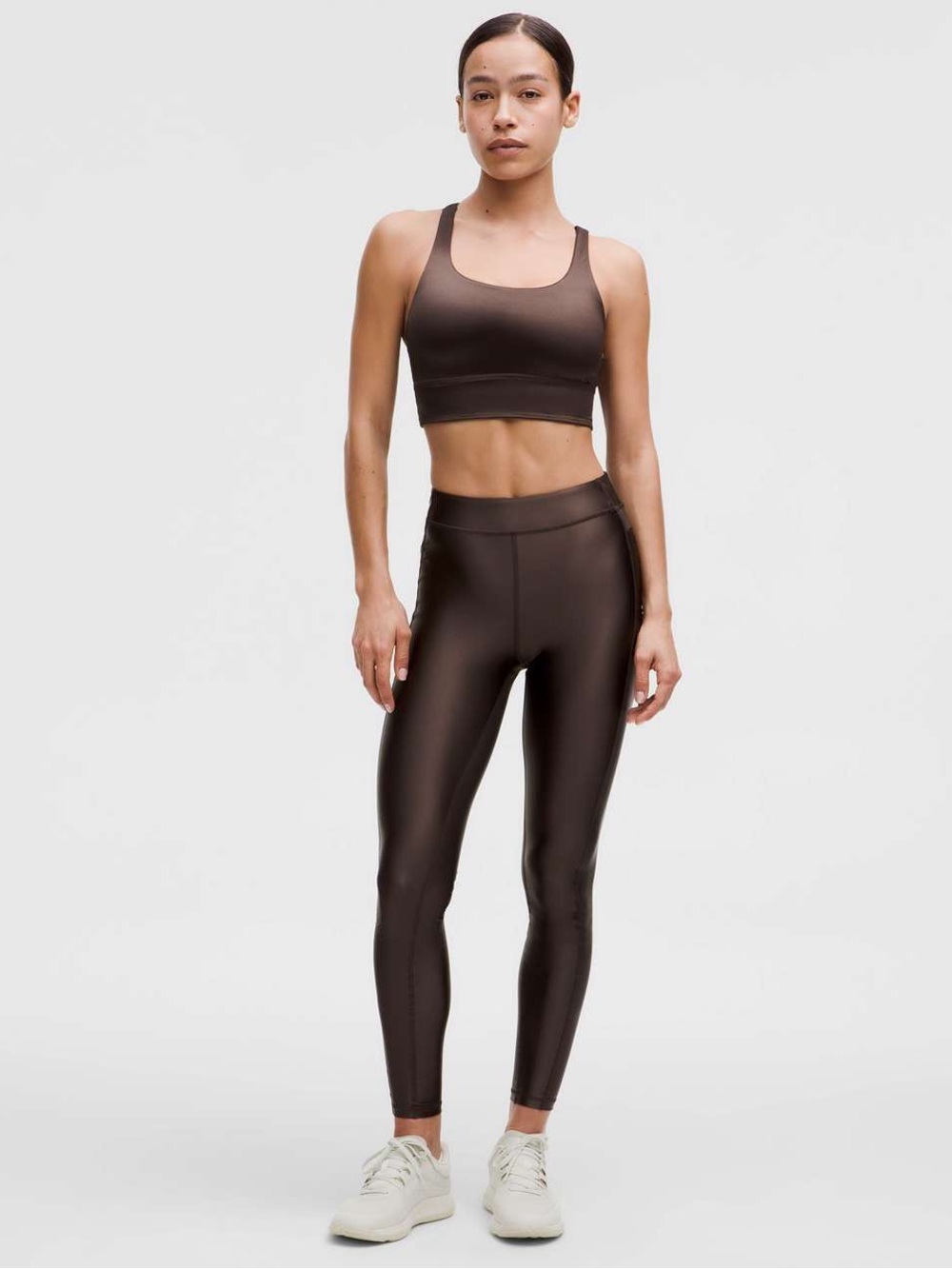 Lily lemon Satin Shine High Rise Tight 28” Brown Activewear Leggings